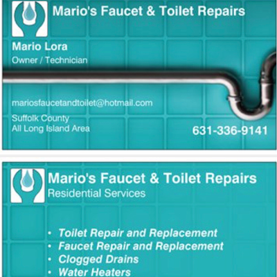 Mario's Faucet and Toilet Repairs, Drain Cleaners Specialists